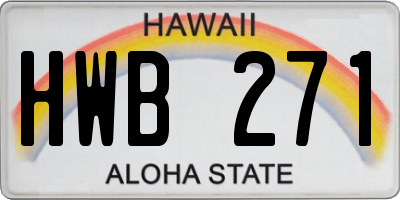 HI license plate HWB271
