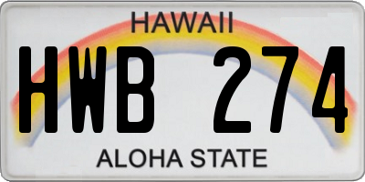 HI license plate HWB274