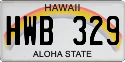 HI license plate HWB329