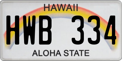 HI license plate HWB334