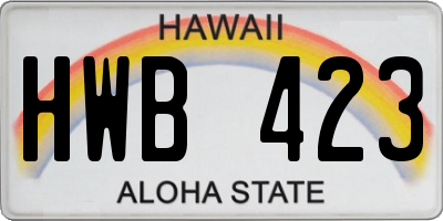 HI license plate HWB423