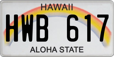 HI license plate HWB617