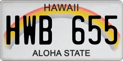 HI license plate HWB655