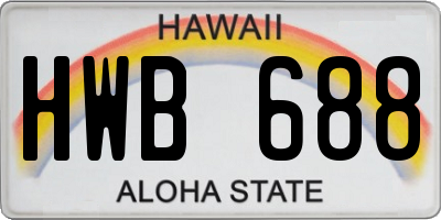 HI license plate HWB688
