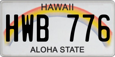 HI license plate HWB776