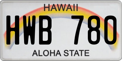 HI license plate HWB780