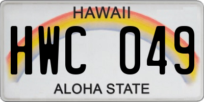 HI license plate HWC049