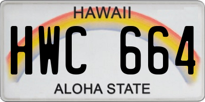 HI license plate HWC664