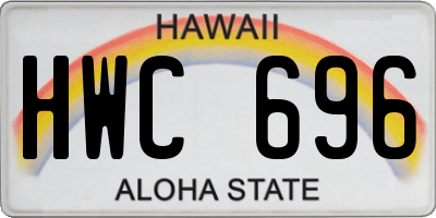 HI license plate HWC696