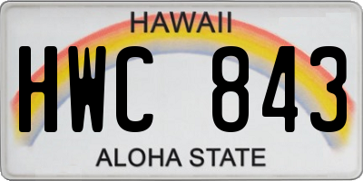 HI license plate HWC843