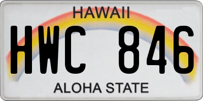 HI license plate HWC846