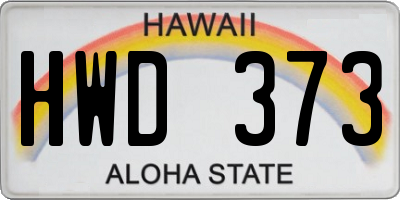 HI license plate HWD373