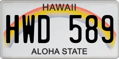 HI license plate HWD589