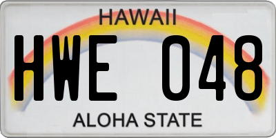 HI license plate HWE048