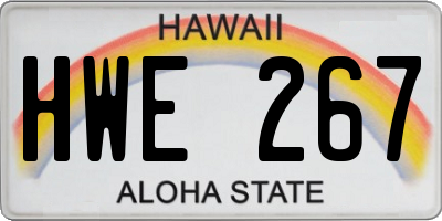 HI license plate HWE267