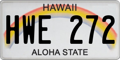 HI license plate HWE272