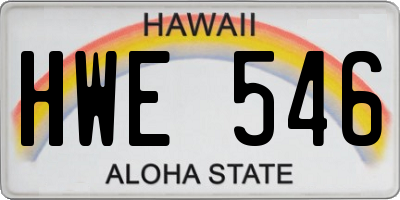 HI license plate HWE546