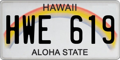 HI license plate HWE619