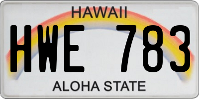 HI license plate HWE783