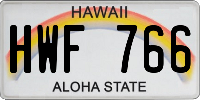 HI license plate HWF766