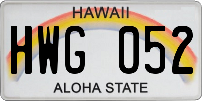 HI license plate HWG052