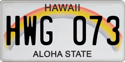 HI license plate HWG073