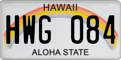 HI license plate HWG084