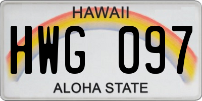 HI license plate HWG097