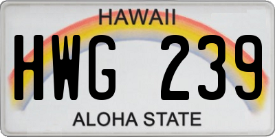 HI license plate HWG239