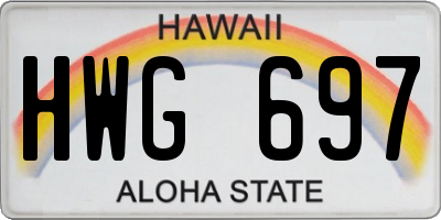 HI license plate HWG697