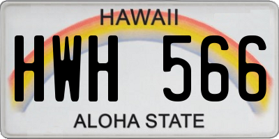 HI license plate HWH566