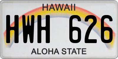 HI license plate HWH626