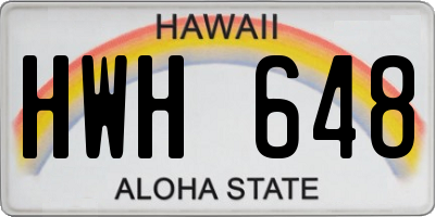 HI license plate HWH648