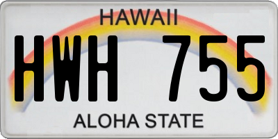 HI license plate HWH755