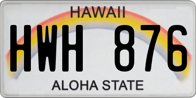 HI license plate HWH876