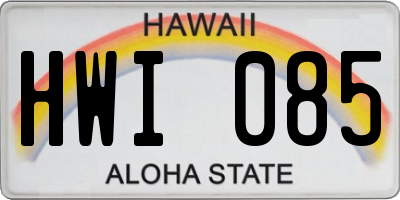 HI license plate HWI085