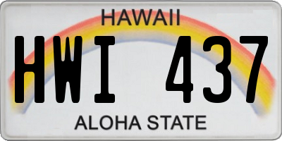 HI license plate HWI437