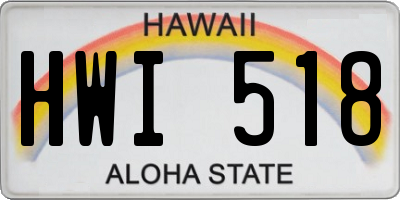 HI license plate HWI518