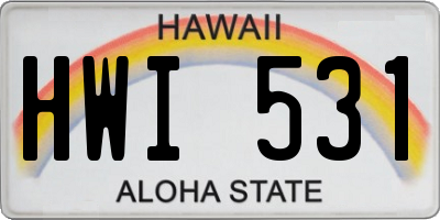 HI license plate HWI531