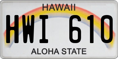 HI license plate HWI610