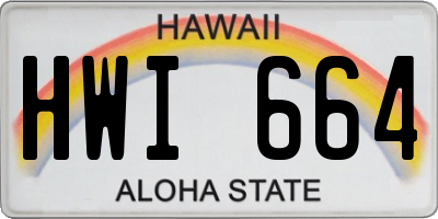 HI license plate HWI664