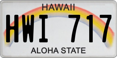 HI license plate HWI717