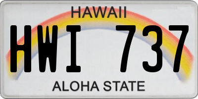 HI license plate HWI737