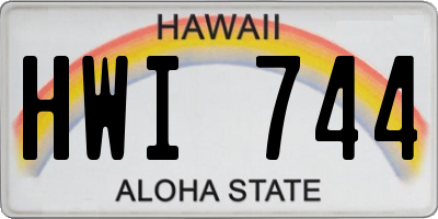 HI license plate HWI744