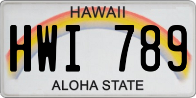 HI license plate HWI789