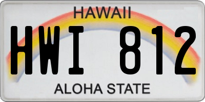 HI license plate HWI812