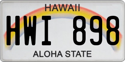 HI license plate HWI898