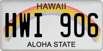 HI license plate HWI906