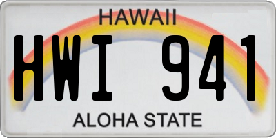 HI license plate HWI941