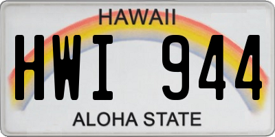 HI license plate HWI944